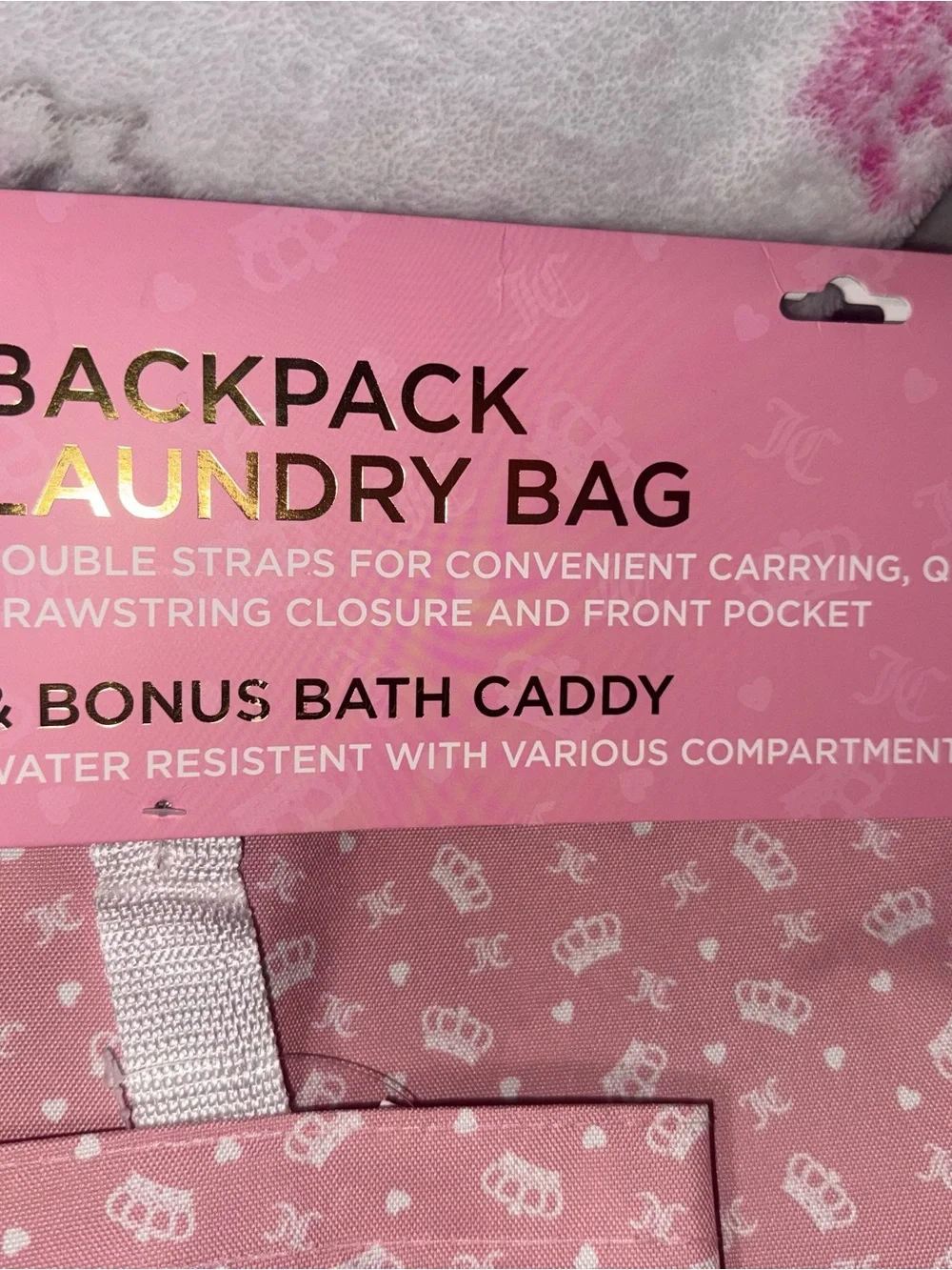 Juicy Couture Pink Logo Print Backpack Laundry Bag
